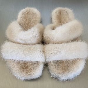 YSL limited Edition Mink Slippers